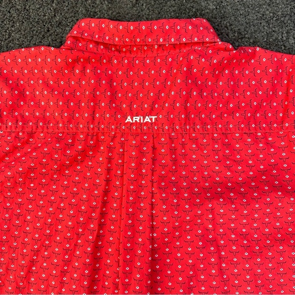 Mens Ariat Stanton Print Classic Fit Short Sleeve Shirt Button Up Size Large - Picture 5 of 10